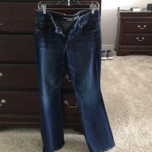 Blue denim super stretch jeans
